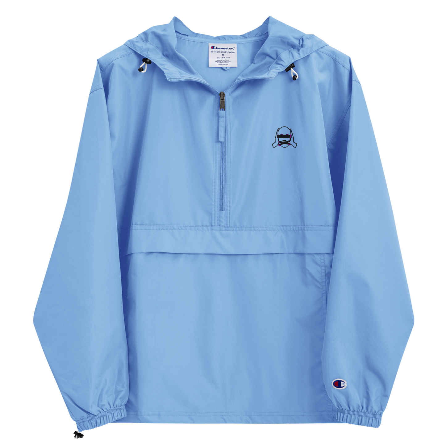 Embroidered Champion Packable Jacket - Carolina Blue