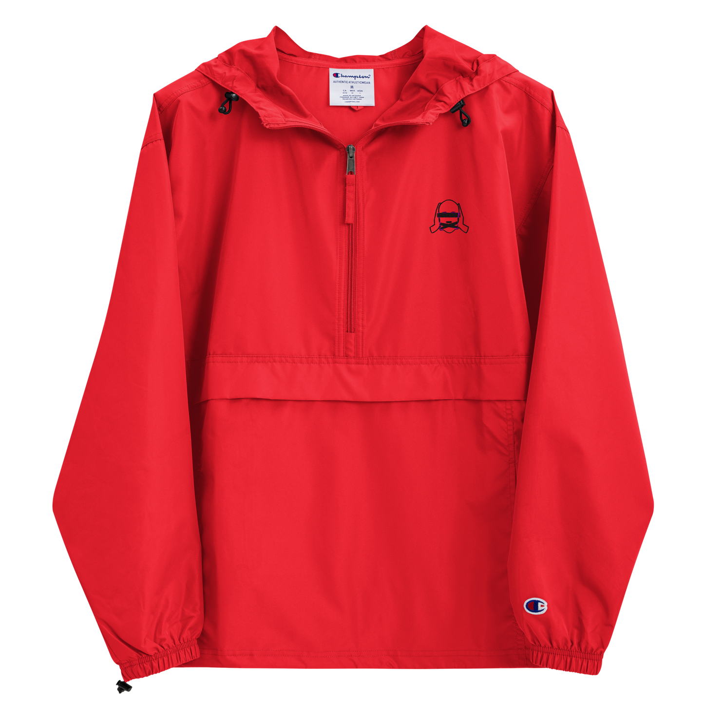 FBN Embroidered Champion Packable Jacket - Bulls Red