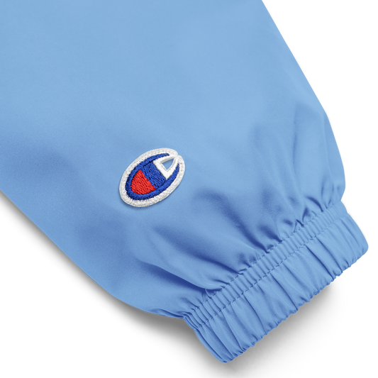 Embroidered Champion Packable Jacket - Carolina Blue